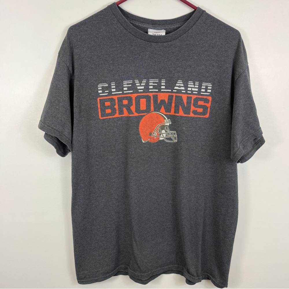 Cleveland Browns Tshirt Football Adult Lrg NFL Team Apparel Gray Dawg Pound